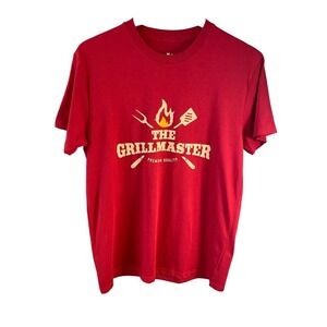 The Grillmaster‎ Red Graphic T-Shirt Men's 2XL BBQ Crew Neck Tee